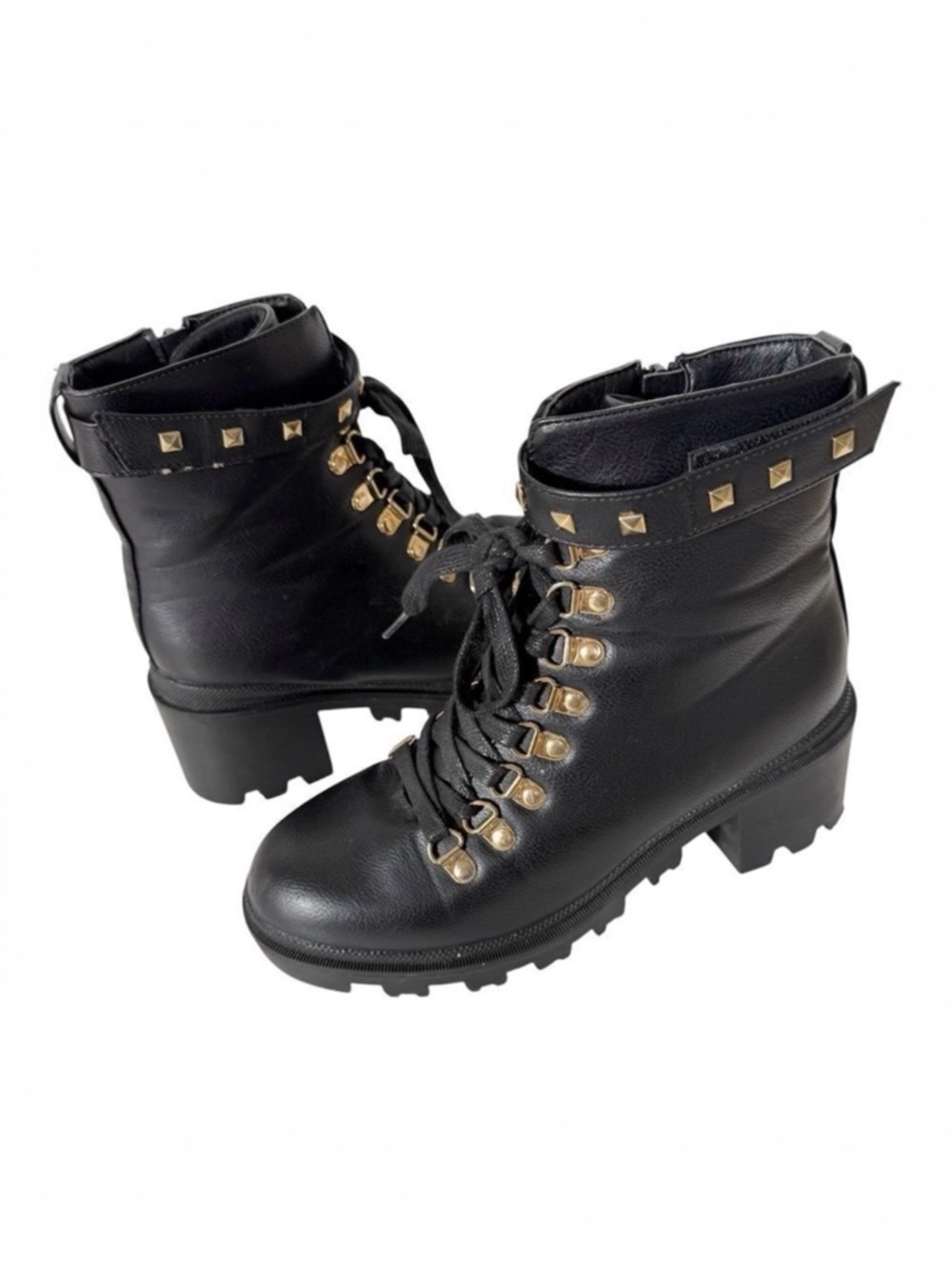 Catherine Malandrino‎ Womens Black Grunge Goth Chunky Moto Biker Boot Size 6.5